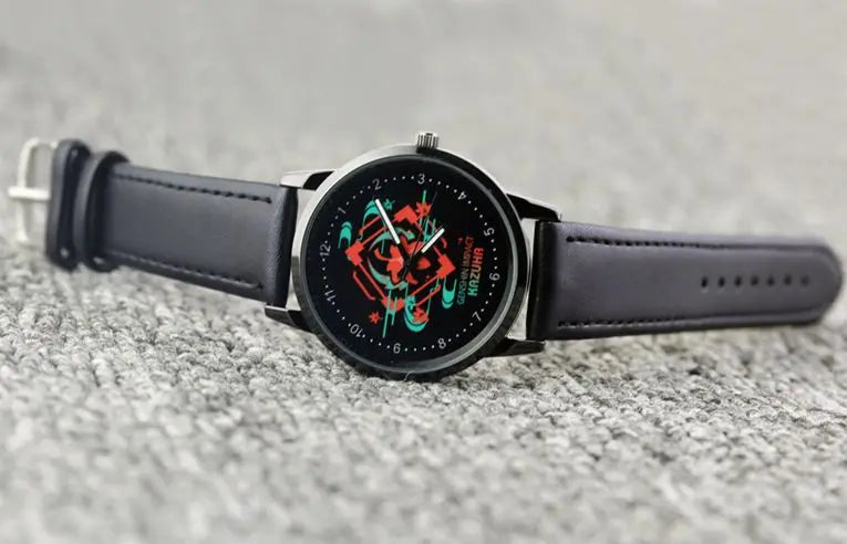 Naruto Watch Men's Electronic Watch Casual Leather Strap Waterproof Watch Animation Uzumaki Naruto Sharingan Holiday Gift Watch