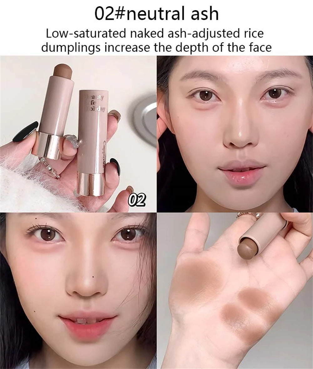 Moisturizing Matte Concealer Contour Stick Smooth Lasting 3D Nose Shadow Waterproof Face Highlight Brighten Contour Makeup