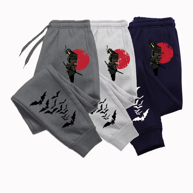2025 Autumn/Winter Men's Anime Samurai Print Sport Joggers with Pocket S-3XL WK0062