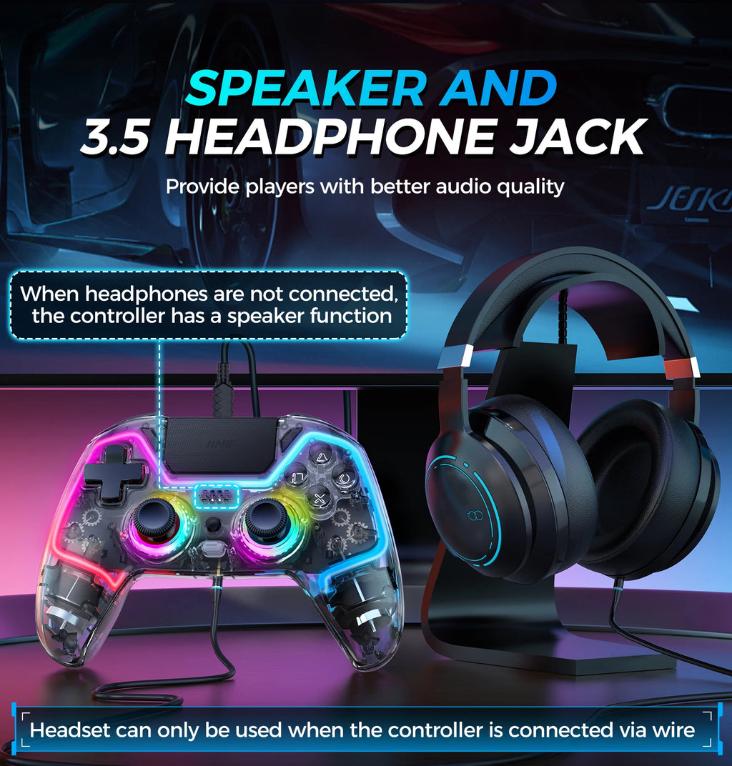 IINE Bastet Wireless Controller Compatible with PS4/Switch/PC/Android/IOS Hall Effect Joystick & Trigger With Touch Pad