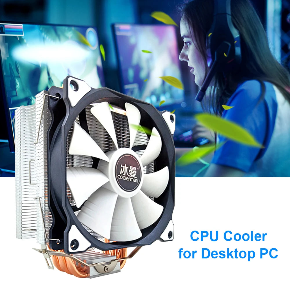 CPU Cooler 6 Heat Pipes 120mm 4 Pin PWM RGB  CPU Cooling Fan PC Quiet for Intel LGA 1200 1150 1151 1155 2011 AMD AM4 AM3