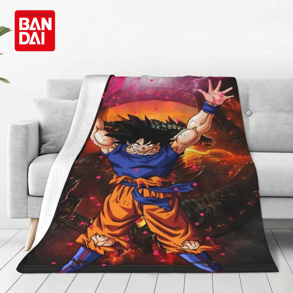 Bandai Japan Anime Dragonball Z Goku Throw Blankets on Bed Sofa Air Condition Sleeping Cover Bedding Throws Bedsheet For Kids