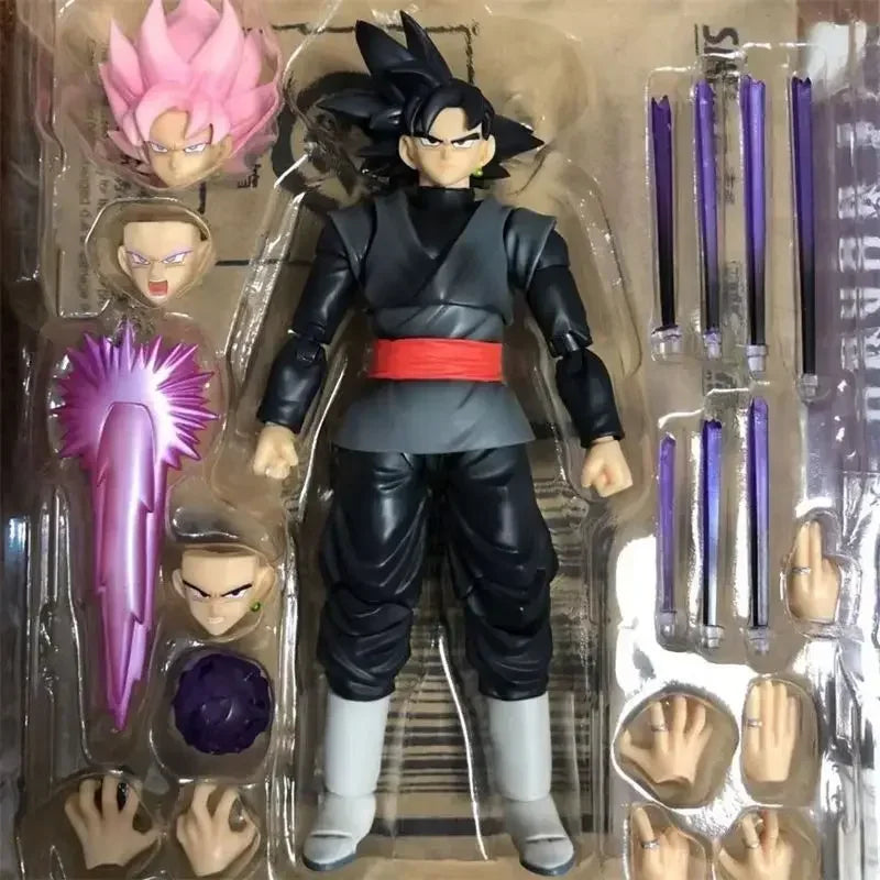 Hot 14cm Anime Dragon Ball Black Goku Zamasu Action Figure - Super Saiyan Movie Version With Multiple Accessories Model Toys