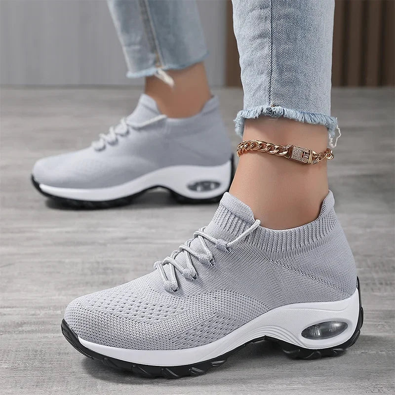 Black anime and more summer women's sneakers with air cushion design, perfect for sports and casual wear.