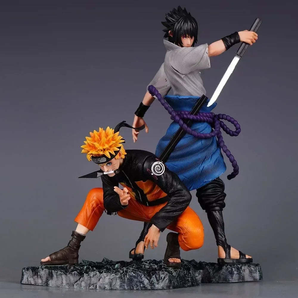 Anime Naruto Figures GK Uzumaki Naruto Uchiha Sasuke Action Figures Binding 01 PVC Collection Model Cool Ornament Desktop Toys