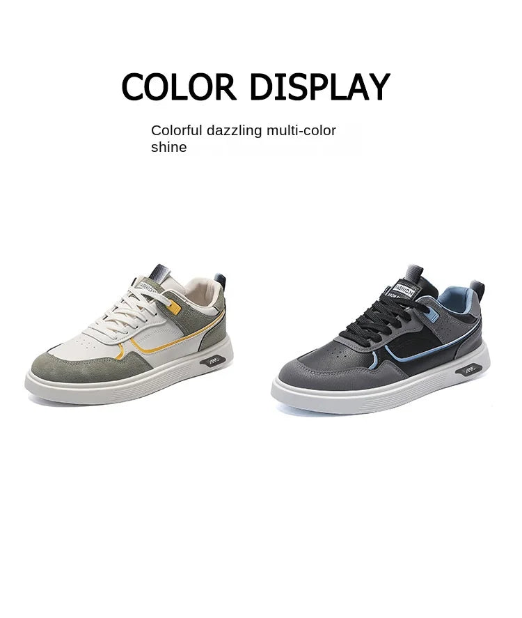 Oulylan Anti-slip Ventilate Leather Board Shoes Trendy Male Outdoor Sports Footwear Spring Comfortable Casual Versatile Sneakers