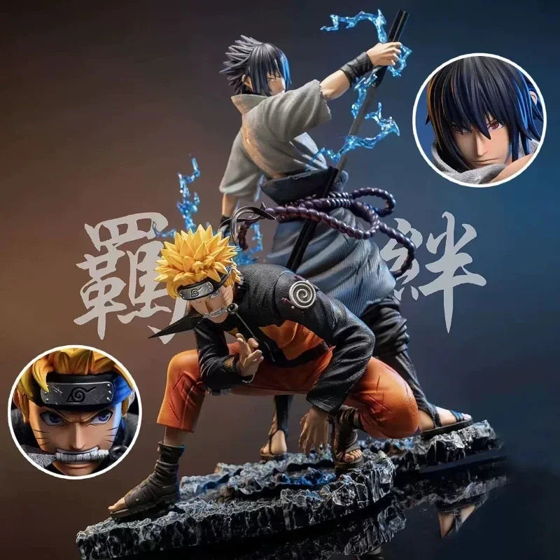 Anime Naruto Figures GK Uzumaki Naruto Uchiha Sasuke Action Figures Binding 01 PVC Collection Model Cool Ornament Desktop Toys