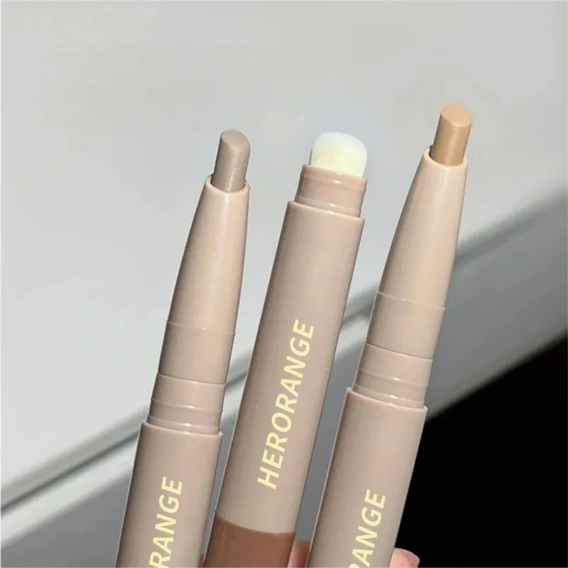 Three double-ended contouring pens in shades by HERORANGE, ideal for modifying facial contours.