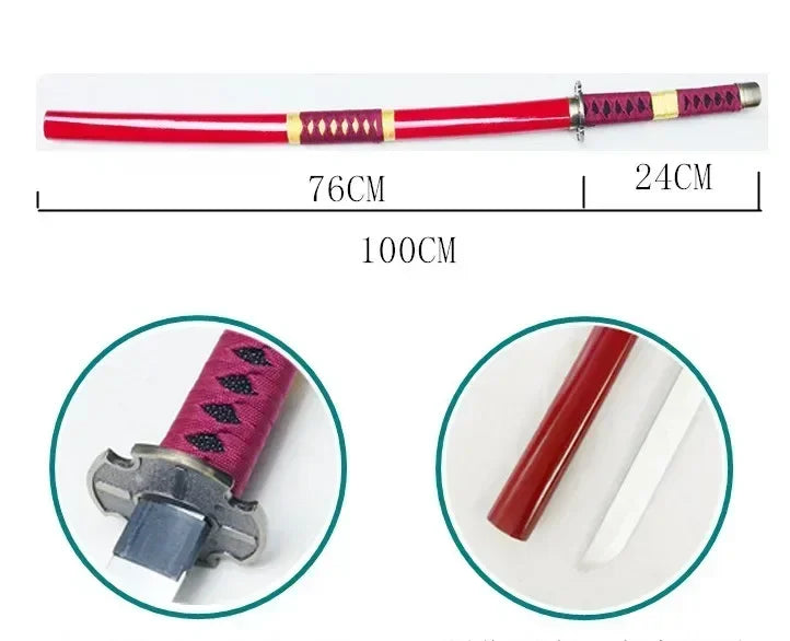 104cm Zoro Katana Sandai Kitetsu Sword Blade Anime Cosplay Prop Ninja Knife Real Full Size Japanese Katana Samurai Sabre Kid Toy