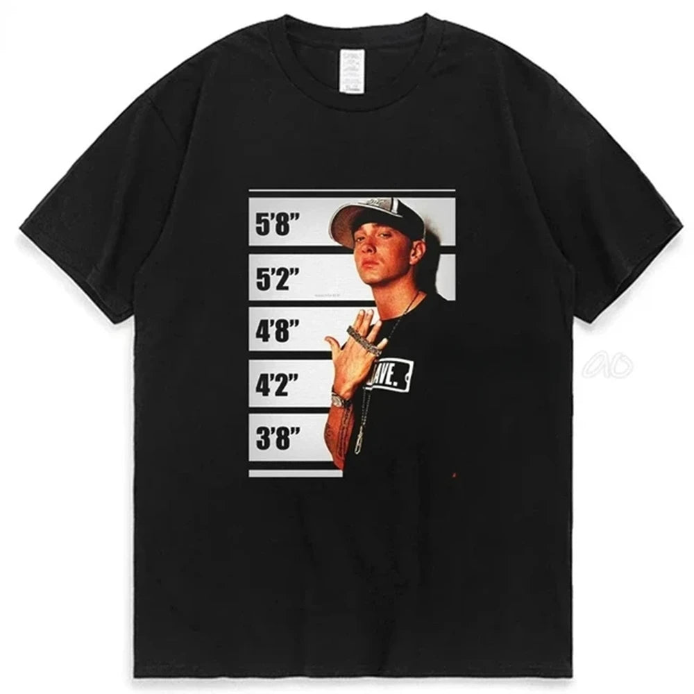 2024 Rapper Eminem T Shirt Women Men Fashion T-shirts Hip Hop Tops Tees Loose Rock Camisetas Boy Tees Summer New Unisex 82922