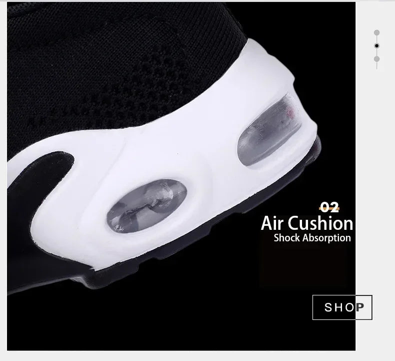 Black anime and more summer women's sneakers with air cushion design, perfect for sports and casual wear.