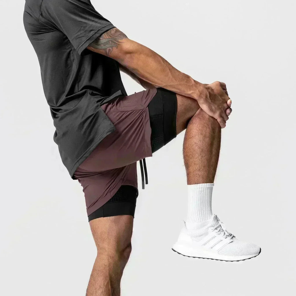 Summer New Black Five-leaf Clover Printed Men's and Women's Shorts Double-layer Loose Sports and Casual Pants for Beach Fitness