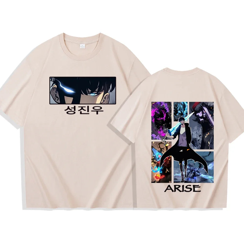 2025 Solo Leveling Hot Anime T-Shirts Unisex Harajuku O-Neck Short Sleeve Shirts Fans Gift