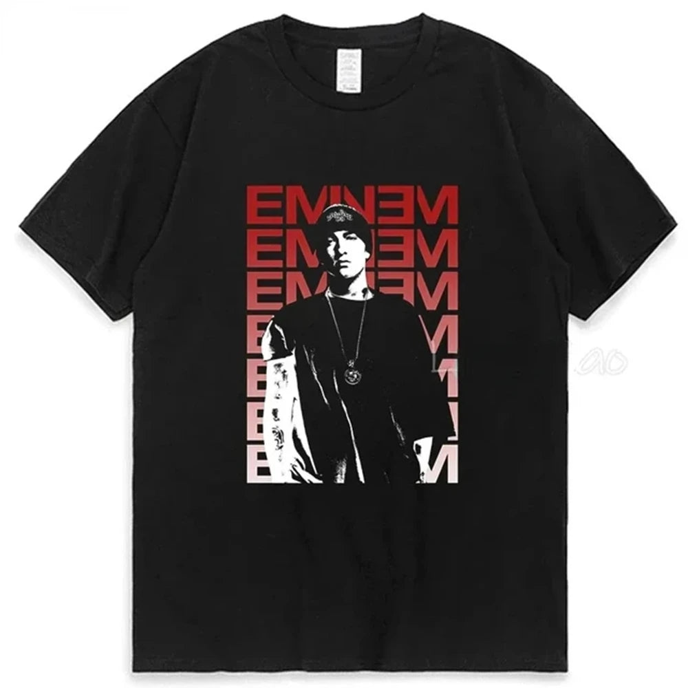 2024 Rapper Eminem T Shirt Women Men Fashion T-shirts Hip Hop Tops Tees Loose Rock Camisetas Boy Tees Summer New Unisex 82922