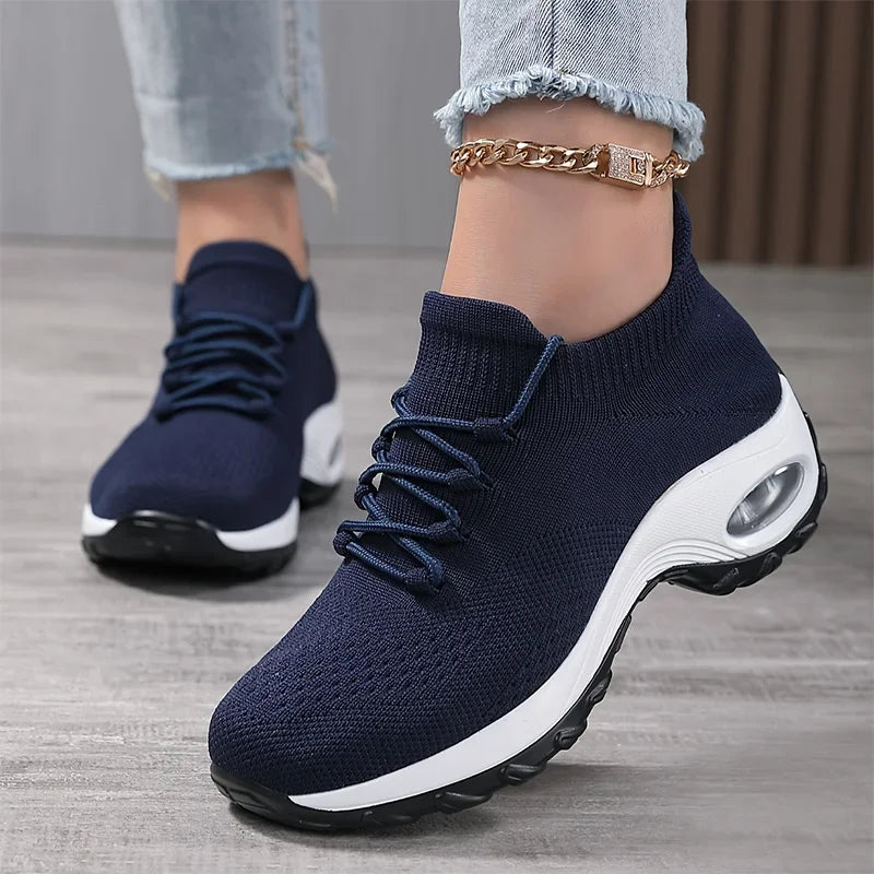 Black anime and more summer women's sneakers with air cushion design, perfect for sports and casual wear.