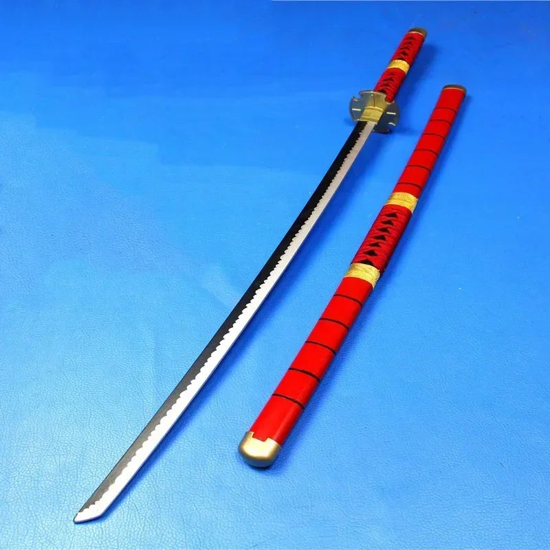 104cm Zoro Katana Sandai Kitetsu Sword Blade Anime Cosplay Prop Ninja Knife Real Full Size Japanese Katana Samurai Sabre Kid Toy