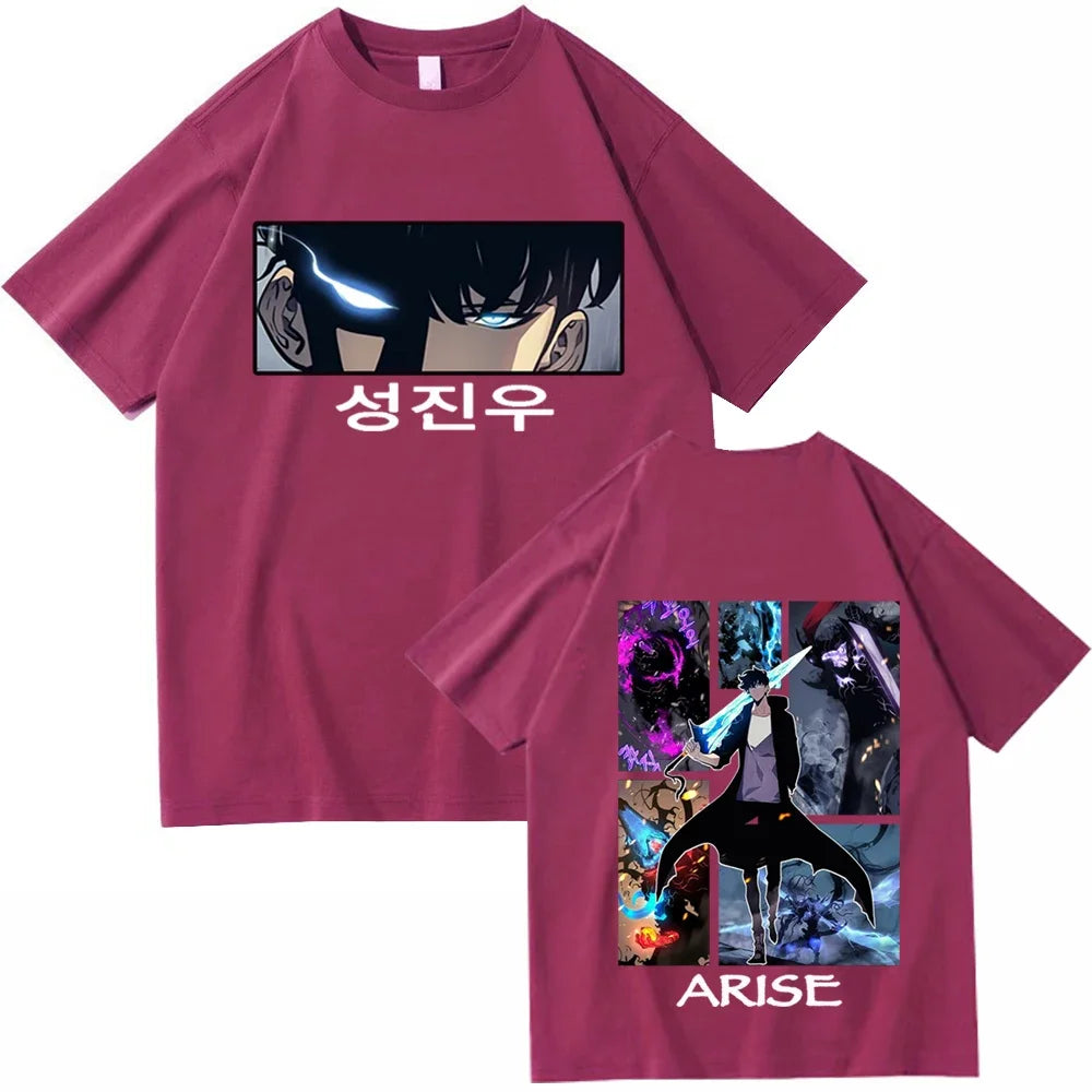 2025 Solo Leveling Hot Anime T-Shirts Unisex Harajuku O-Neck Short Sleeve Shirts Fans Gift