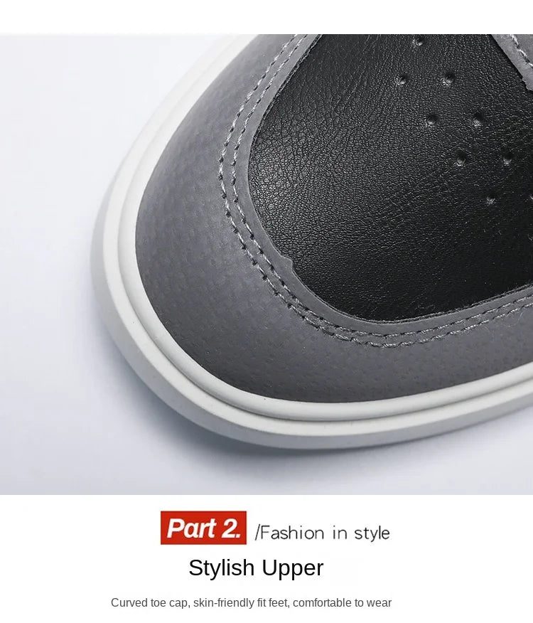 Oulylan Anti-slip Ventilate Leather Board Shoes Trendy Male Outdoor Sports Footwear Spring Comfortable Casual Versatile Sneakers