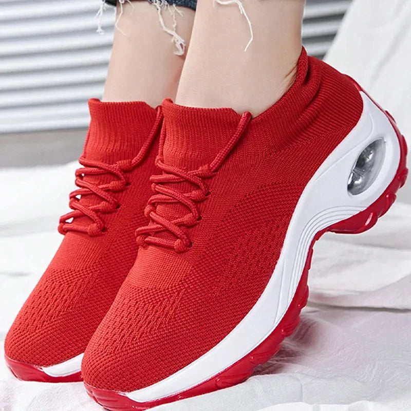 Black anime and more summer women's sneakers with air cushion design, perfect for sports and casual wear.