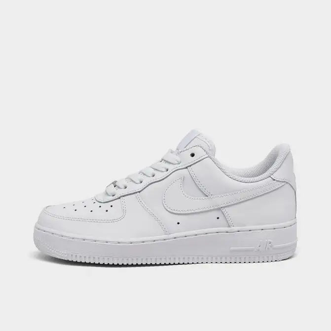 Nike Air Force 1 Low women's casual shoes in white, featuring a sleek design and classic silhouette.