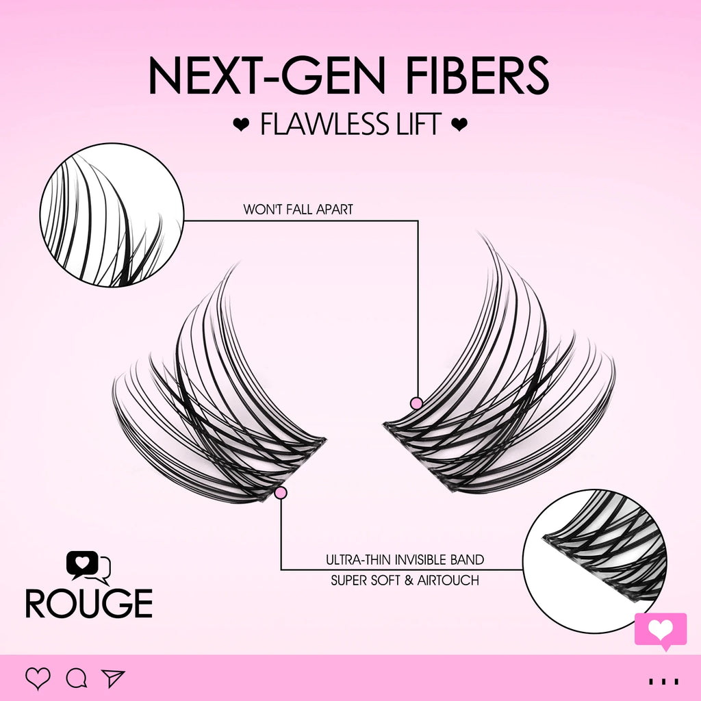 WOSHEER Lash Clusters Kit Wispy Natural Cluster Eyelash Extension Kit DIY Lash Extension Kit 8-14MM Eyelash Clusters  Individual