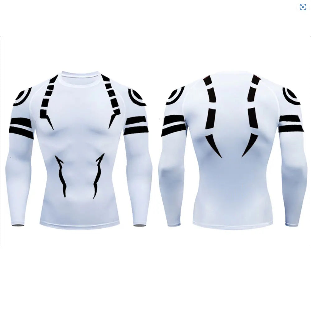 Anime Jujutsu Kaisen Compression Set Fitness Suit for Men Quick Dry 3D Compression Shirt+Gym Shorts Running Workout Sportswear