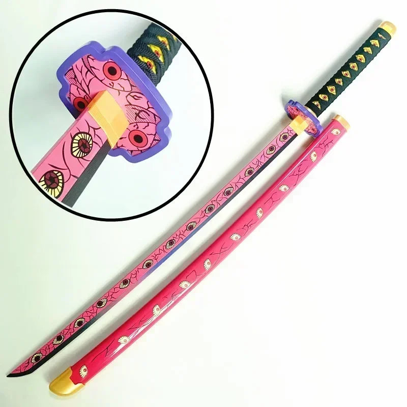 104cm Demon Slayer Katana Sword Kimetsu No Yaiba Anime Cosplay Prop Ninja Knife Real Size Japanese Katana Samurai Sabre Kid Toys