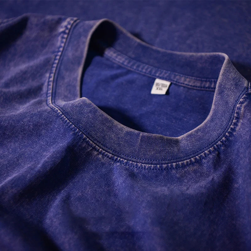 300g Heavy Men Washed Vintage Oversized T-Shirt Street Hip Hop Punk Tee women Harajuku Casual Cotton Short Sleeve Acid Wash Top