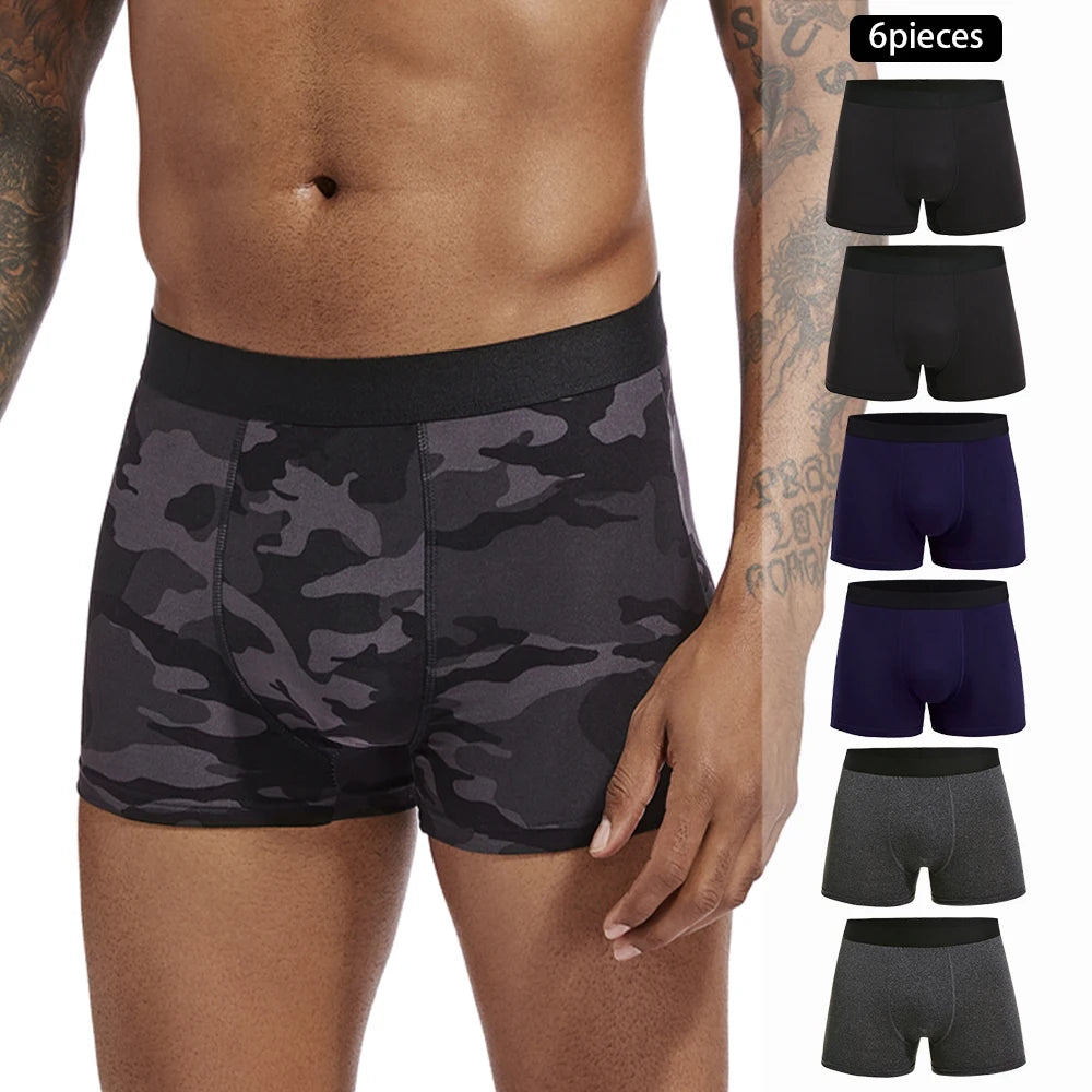 6pcs Pack Boxer Shorts Men Brand Fashion Style Panties Underwear for Man And Underpants Homme Luxury Set Box Slips Briefs Male