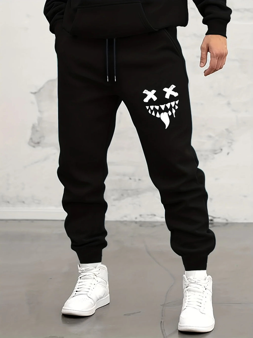 Autumn/Winter Men's Sweatpants Monster Smile Printed Lace-up Sweatpants Men Casual Pants for Daily Wear with Jogging Pants S-3XL