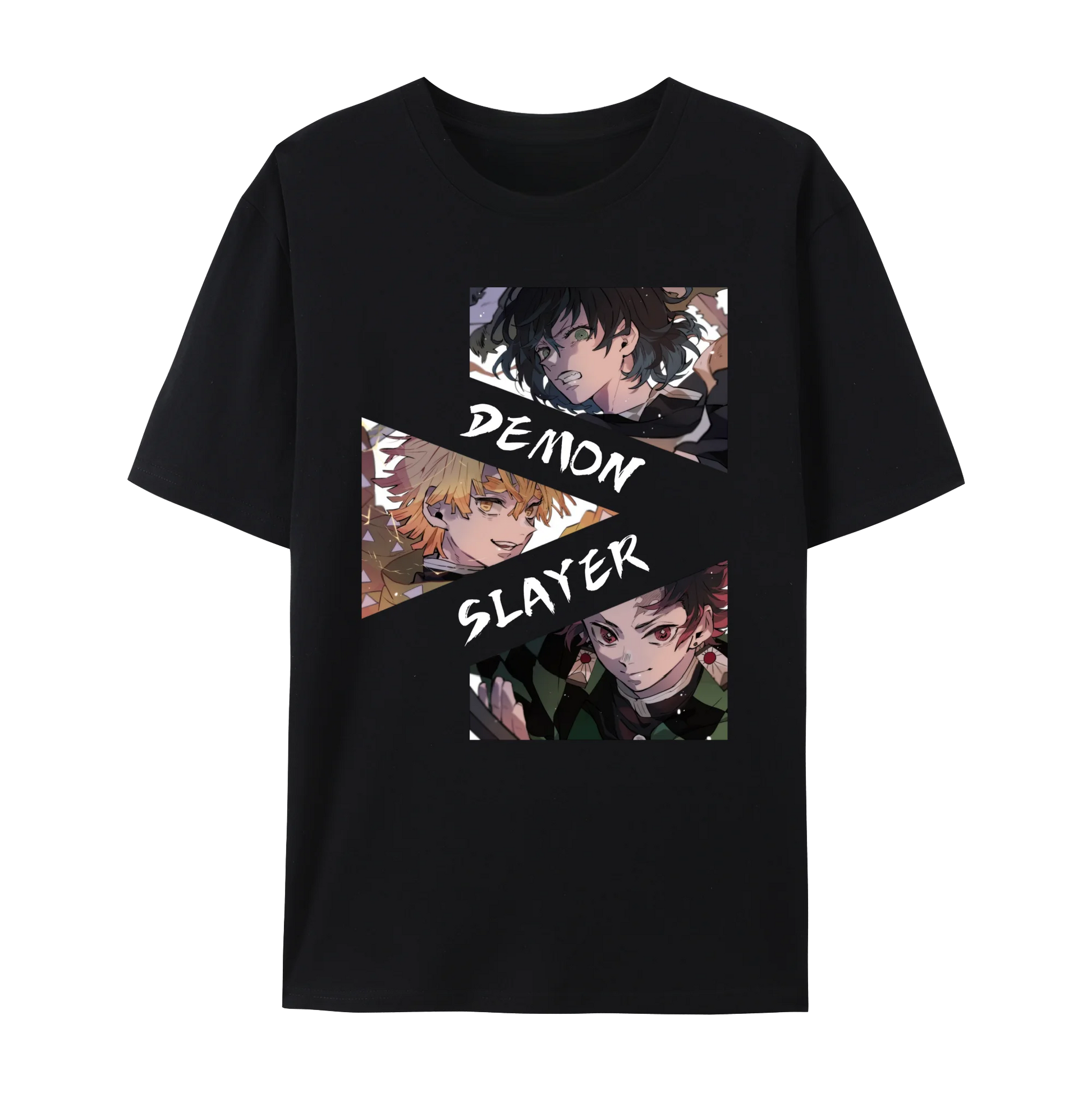 Demon Japanese Anime Slayer Unisex Short Sleeve Crewneck Shirt,Tanjiro & Nezuko Graphic Cotton T-Shirt