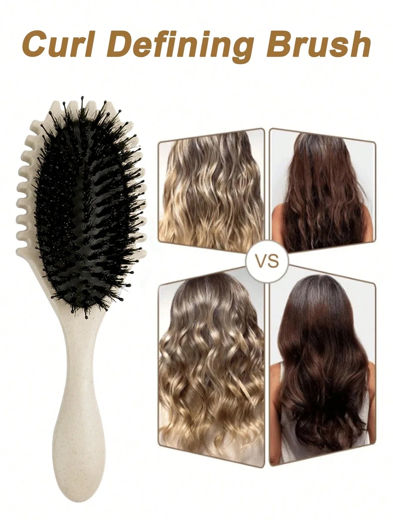 1 Pc Oval Air Cushion Comb With Handle,Wheat Straw  Define Styling Brush,Detangling Hair Brush, Professional Hairstyle Comb, Bou