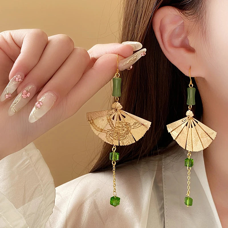Lily Of The Valley Leaf Water Drop Resin Dangle Earrings For Women Partysu New In Earring Hook Vintage Fashion Cheongsam Jewelr