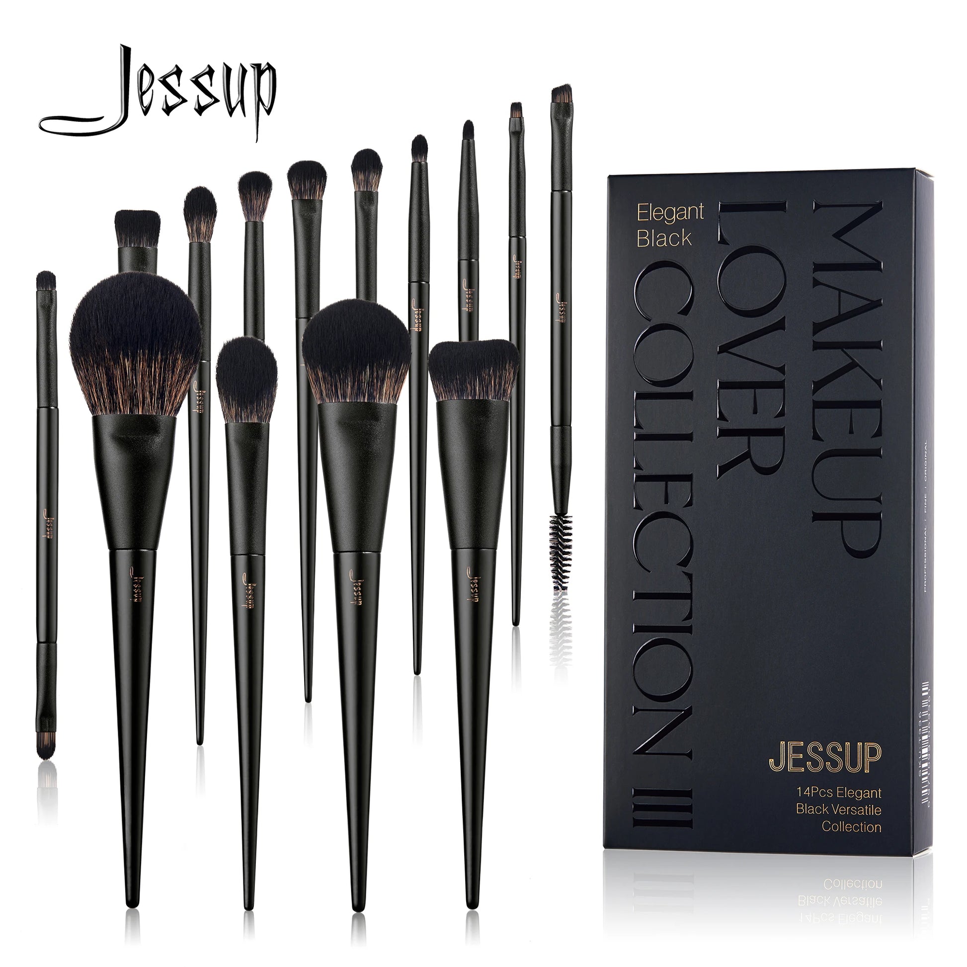 Jessup Makeup Brushes 14pcs, Makeup Brushes set Contour Foundation Powder Eyeshadow Highlight Blending Concealer Liner T336