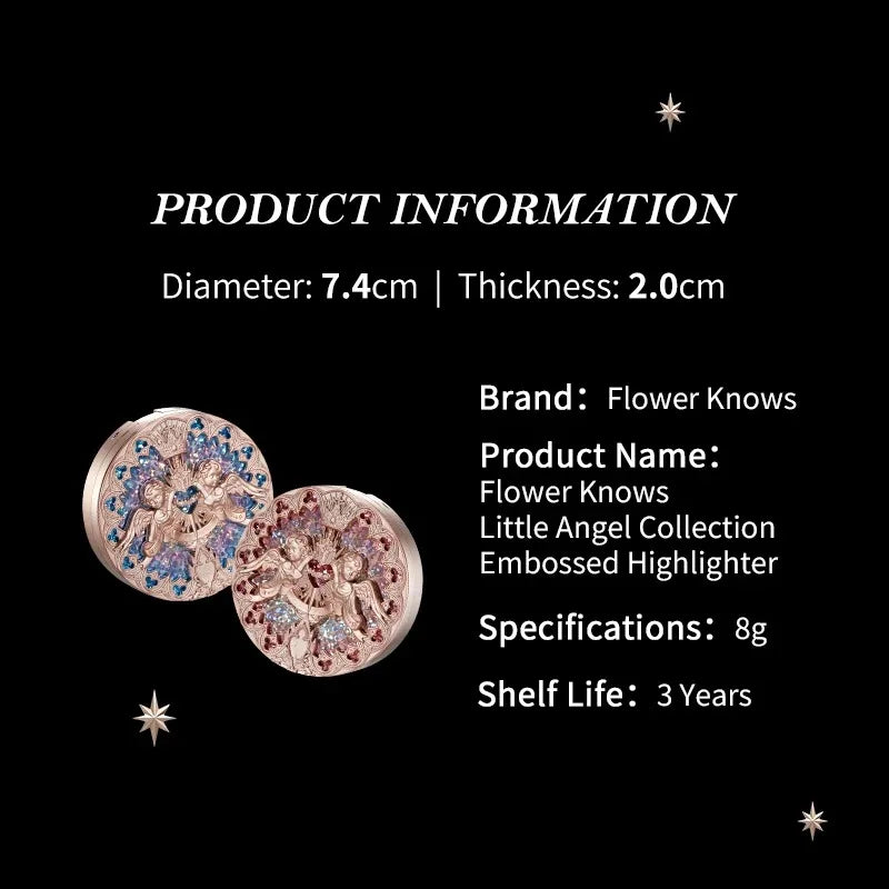 The Flower Knows Little Angel Collection Relief Highlight Face Powder iluminador Makeup Contour Highlighter Palette 8g/0.3Fl.oz