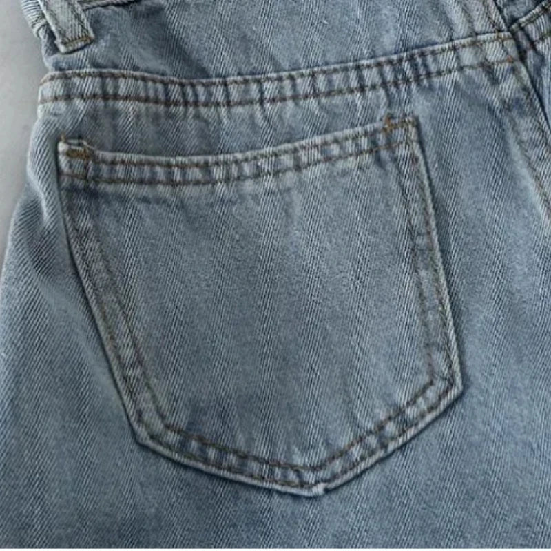 PTKPCC New Summer Korean Retro High-waist Loose  Jeans Shorts Women Versatile Edge Casual Hot Pants Women Clothing Jeans PTKPCC