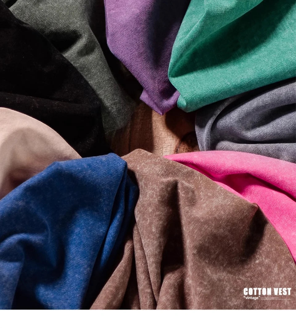 300g Heavy Men Washed Vintage Oversized T-Shirt Street Hip Hop Punk Tee women Harajuku Casual Cotton Short Sleeve Acid Wash Top