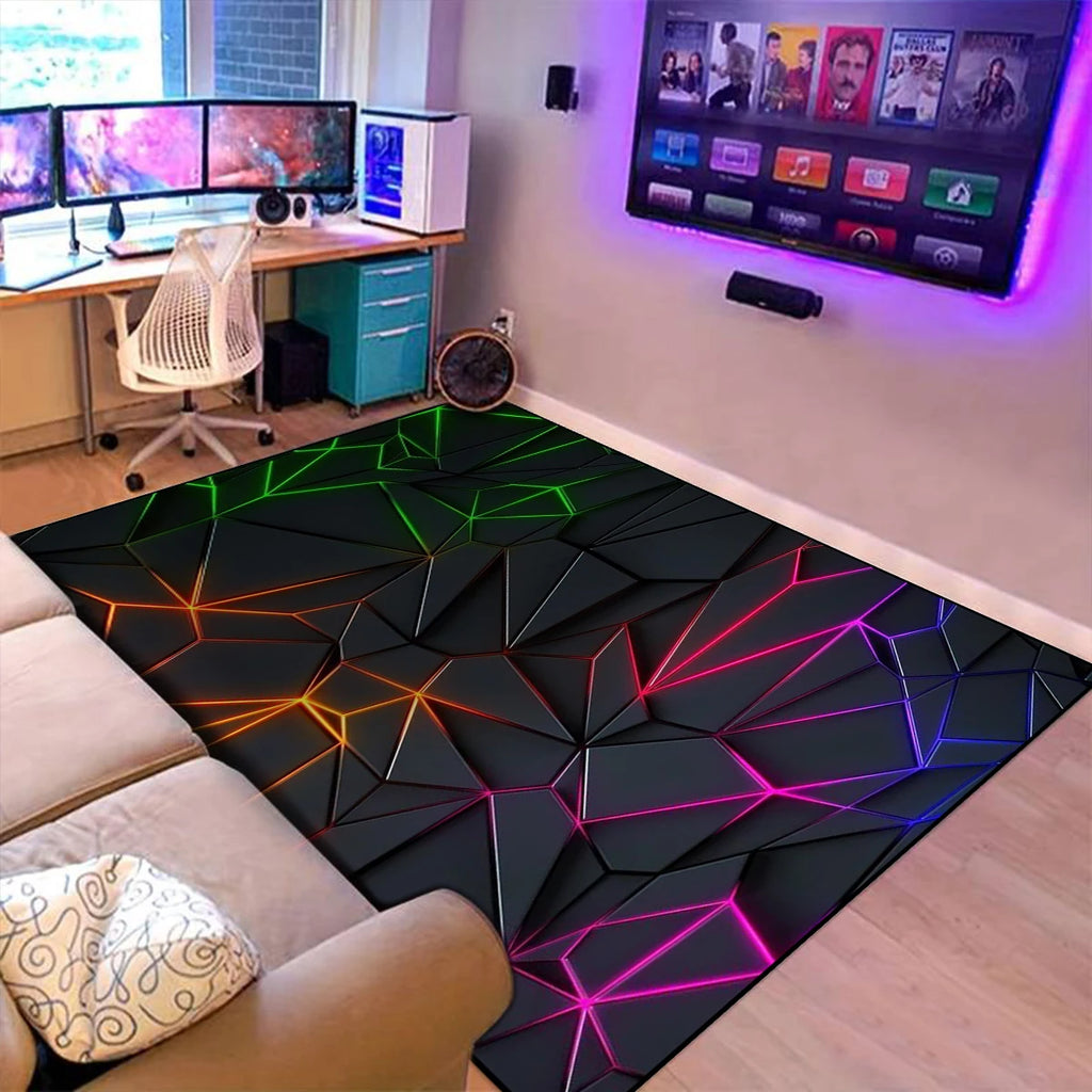 Gaming Mats Bedroom Rug Gamer Carpet Non-slip Wear-resistant Living Room Floor Mat American Laser Light Large Size Study Rug 양탄자