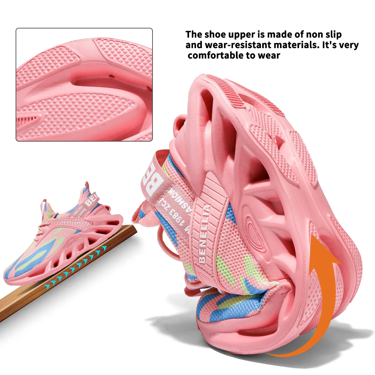 Blue anime-inspired running shoes for men and women with lace-up closure and stylish design.