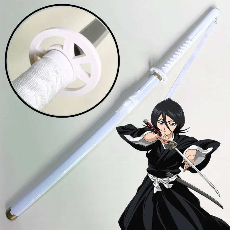 104cm Bleach Katana Sword Bamboo Blade Anime Bleach Byakuya Cosplay Prop Real Size Japanese Samurai Sword Ninja Katana Kid Toy
