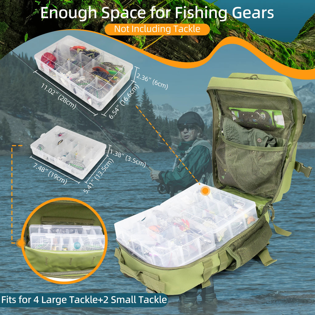 25L Fishing Hunting Bag Tactical Backpack Men's Travel Large Capacity Backpack Durable Waterproof Men's Outdoor Bag