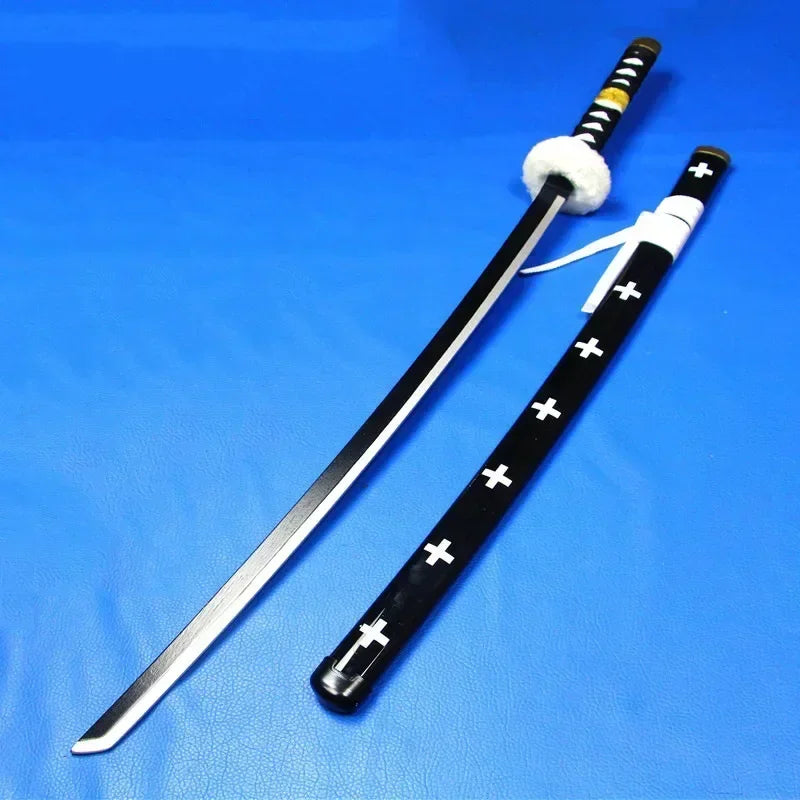 104cm Zoro Katana Sandai Kitetsu Sword Blade Anime Cosplay Prop Ninja Knife Real Full Size Japanese Katana Samurai Sabre Kid Toy