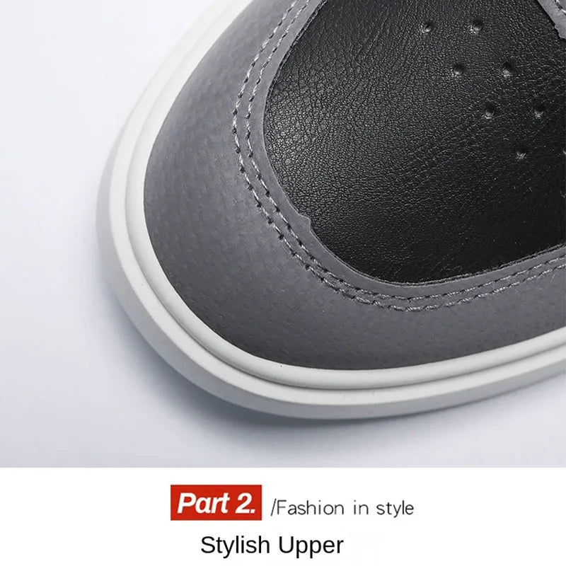 Oulylan Anti-slip Ventilate Leather Board Shoes Trendy Male Outdoor Sports Footwear Spring Comfortable Casual Versatile Sneakers