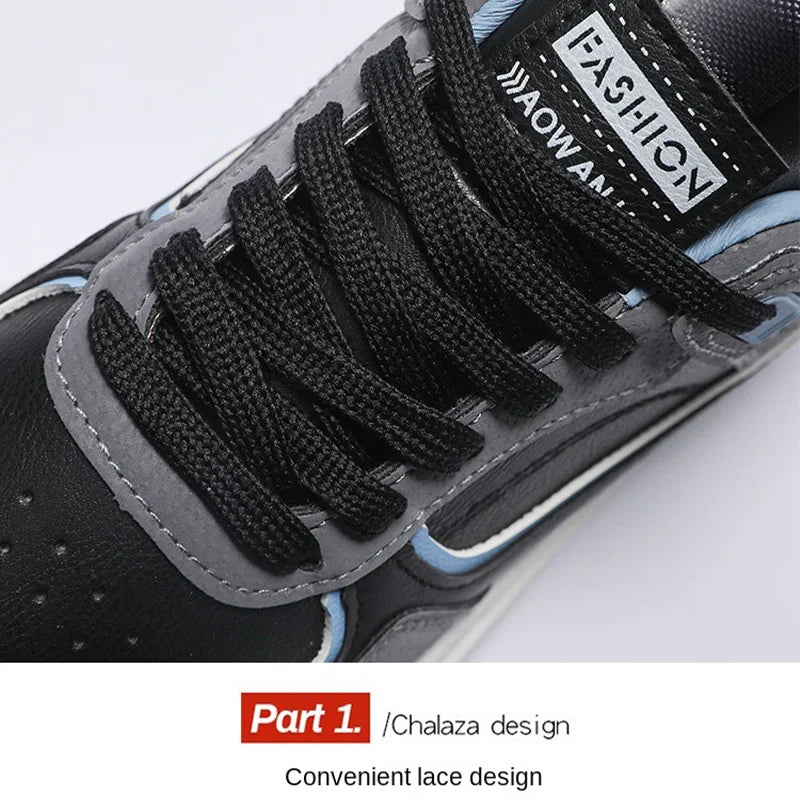 Oulylan Anti-slip Ventilate Leather Board Shoes Trendy Male Outdoor Sports Footwear Spring Comfortable Casual Versatile Sneakers