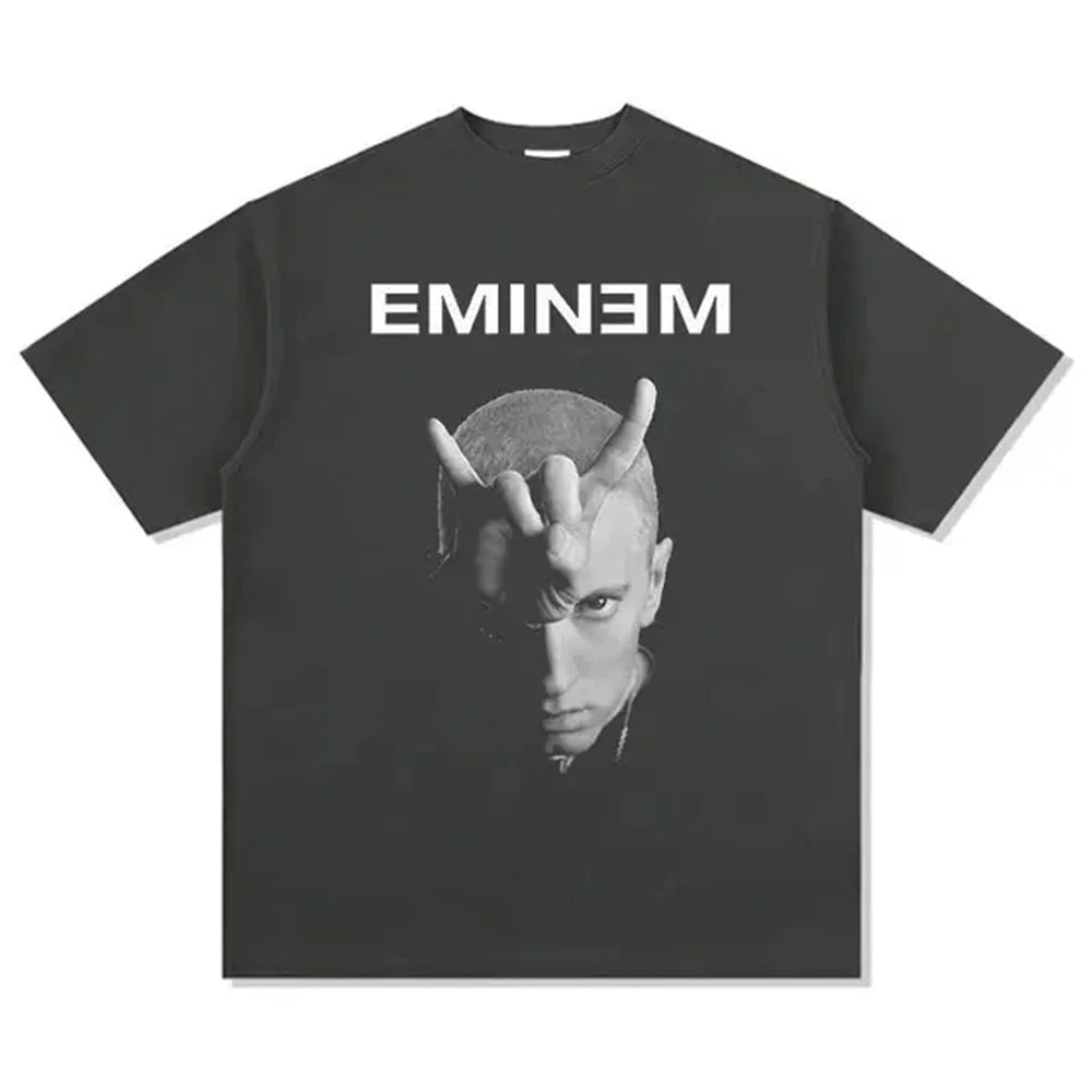 2024 Rapper Eminem T Shirt Women Men Fashion T-shirts Hip Hop Tops Tees Loose Rock Camisetas Boy Tees Summer New Unisex 82922