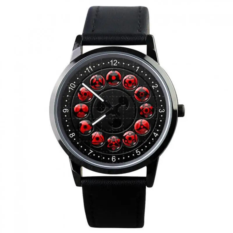 Naruto Watch Men's Electronic Watch Casual Leather Strap Waterproof Watch Animation Uzumaki Naruto Sharingan Holiday Gift Watch