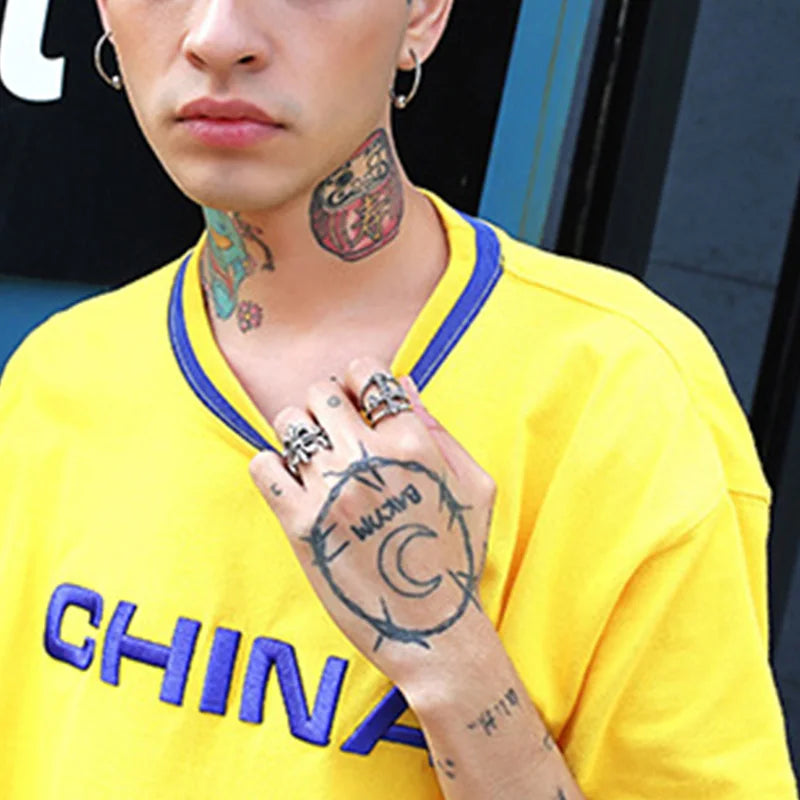 Retro Double Band Cross Ring For Men Punk Gothic Rock Hiphop Open Ring Biker Accessories Handmade Designer Jewelry Unisex Gift