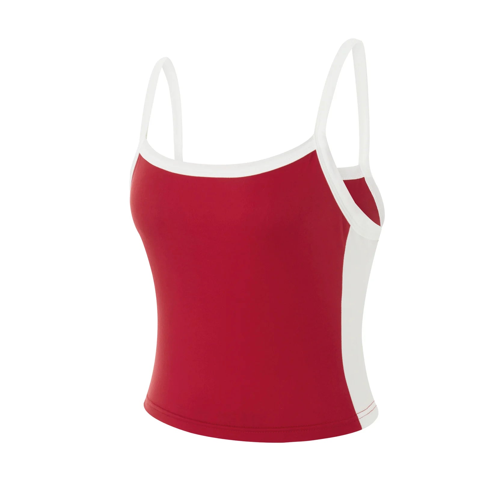 Women Crop Tops Spaghetti Strap Square Neck Contrast Color Slim Fit Camisoles For Women Summer Casual Short Tank Tops