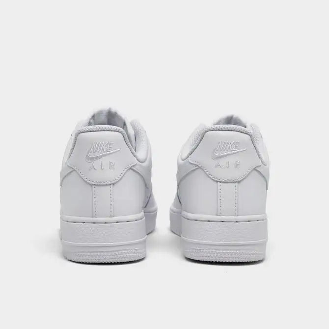 Nike Air Force 1 Low women's casual shoes in white, featuring a sleek design and classic silhouette.