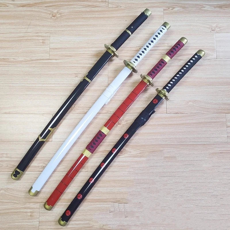 104cm Zoro Katana Sandai Kitetsu Sword Blade Anime Cosplay Prop Ninja Knife Real Full Size Japanese Katana Samurai Sabre Kid Toy